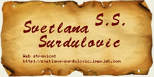 Svetlana Surdulović vizit kartica